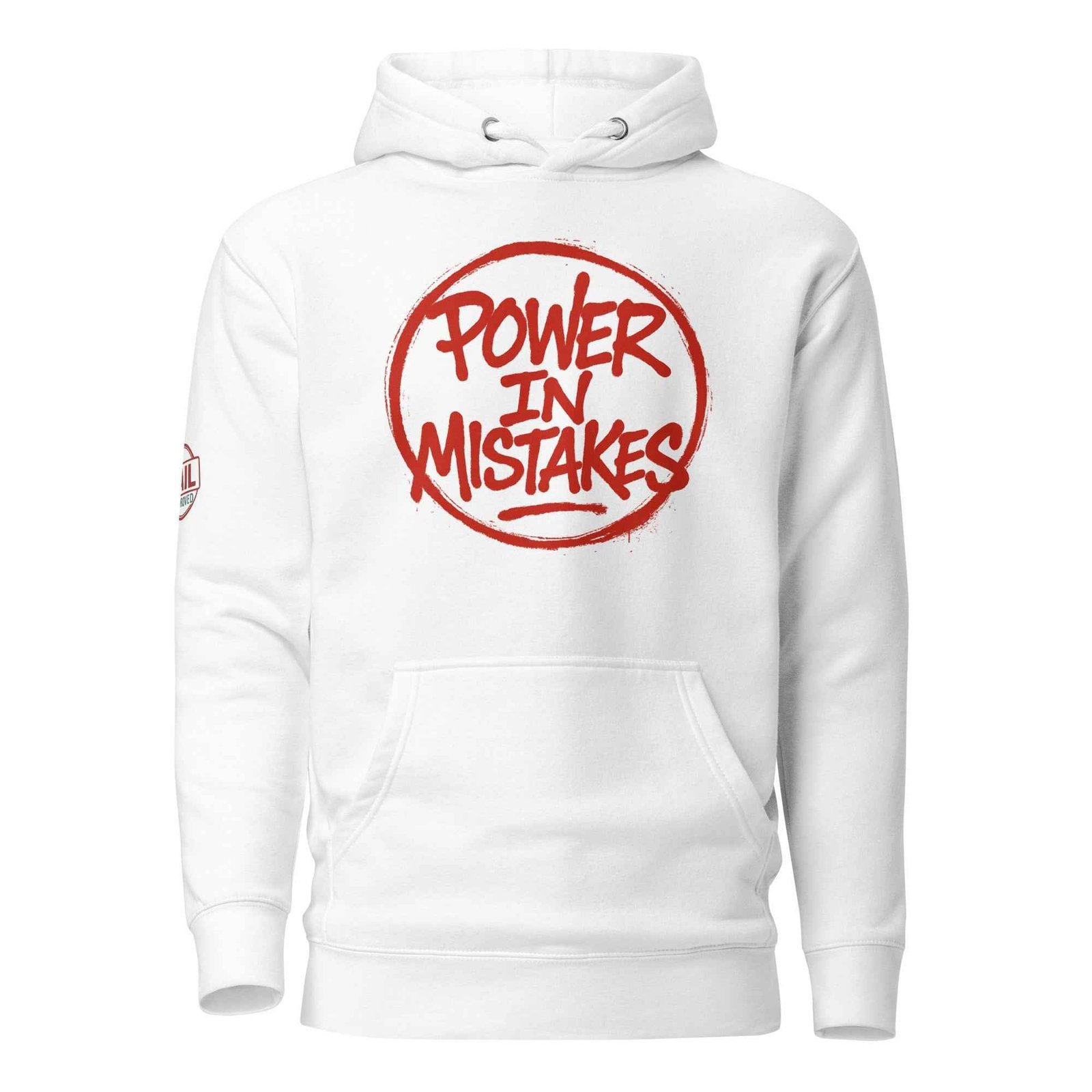 Felpa con Cappuccio Streetwear “POWER IN MISTAKES” 🔴 | FAIL – Manifesto di Coraggio e Stile - FAIL Streetwear