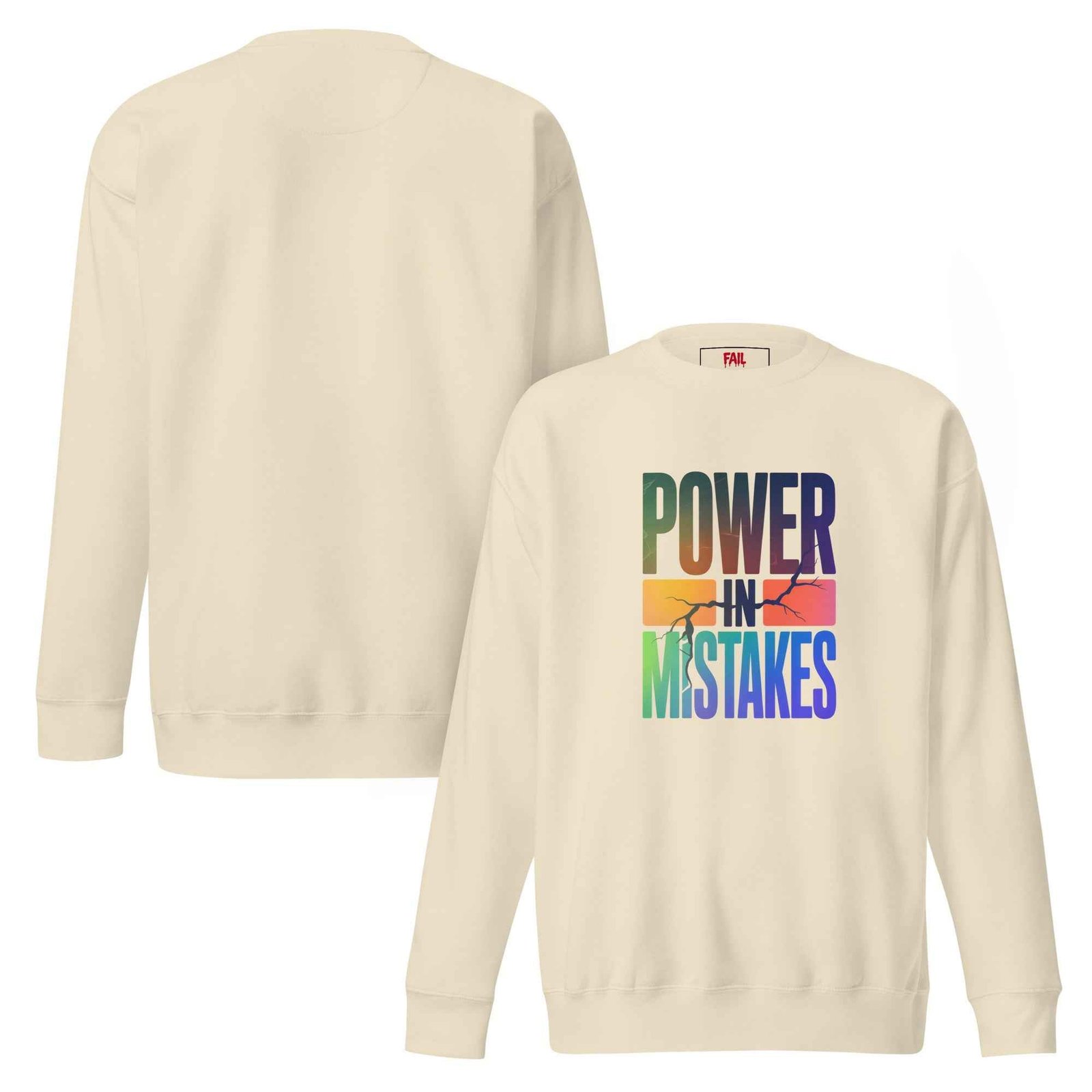 Felpa premium unisex Power in Mistakes ⚡ - FAIL Streetwear